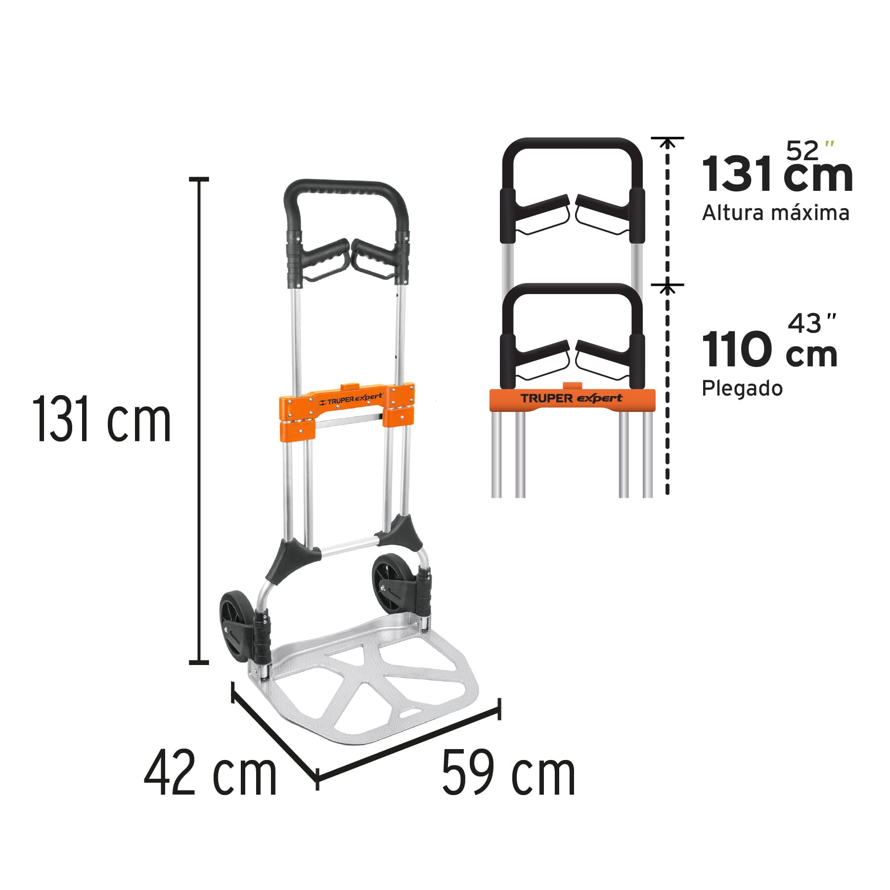 Carreta de carga plegable Truper - 200 kg - Imagen 3